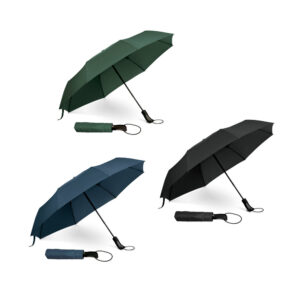 Guarda-chuva dobrável em 190T pongee com abertura automática - Enova Brindes Personalizados