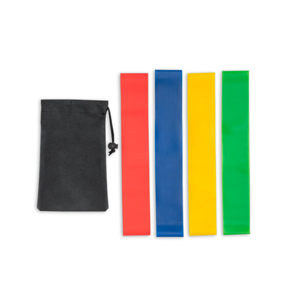 Conjunto de 4 bandas elásticas com bolsa de non-woven - Brinde Corporativo Personalizado | Enova