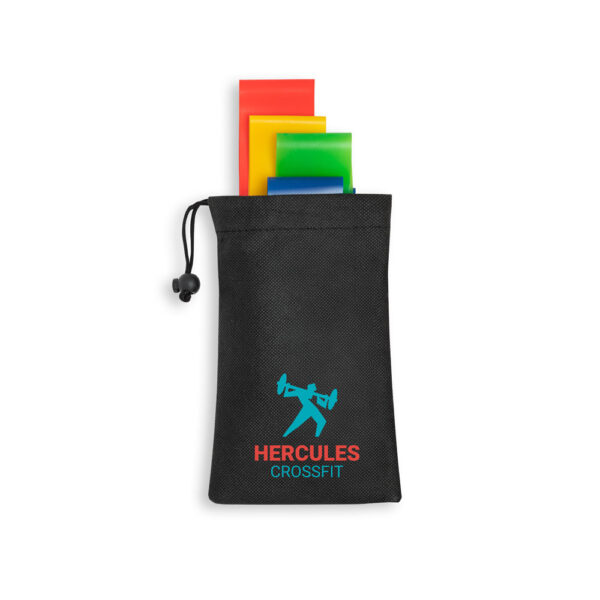 Conjunto de 4 bandas elásticas com bolsa de non-woven - Brinde Corporativo Personalizado | Enova