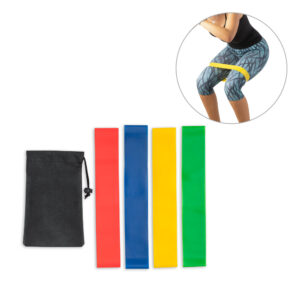 Conjunto de 4 bandas elásticas com bolsa de non-woven - Enova Brindes Personalizados