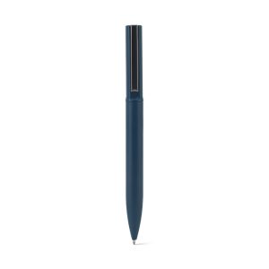 Esferográfica elegante em metal 60% reciclado com escrita em azul - Brinde Corporativo Personalizado | Enova