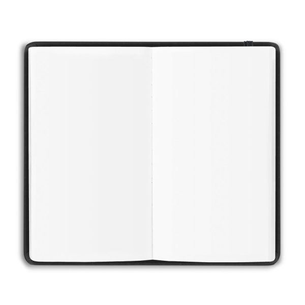 Caderno de bolso de capa dura em c. sintético com 160 páginas lisas - Brinde Corporativo Personalizado | Enova