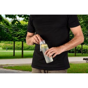 Squeeze esportiva em PET 100% reciclado, com acabamento fosco 600 mL - Brinde Corporativo Personalizado | Enova