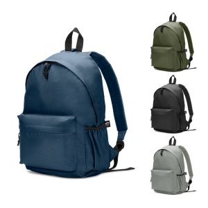 Mochila em poliéster reciclado 600D com bolso frontal espaçoso 18 L - Enova Brindes Personalizados