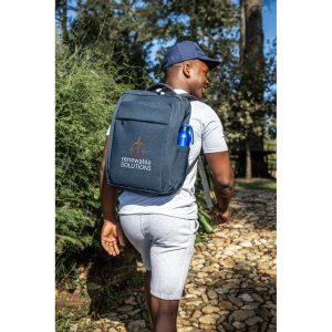 Mochila, totalmente almofadada, para notebook 15.6" em poliéster reciclado 300D de alta densidade 18 L - Brinde Corporativo Personalizado | Enova