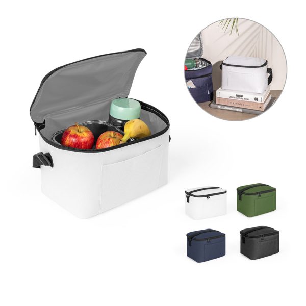 Bolsa térmica em poliéster reciclado 600D com interior forrado em PEVA 7 L - Enova Brindes Personalizados