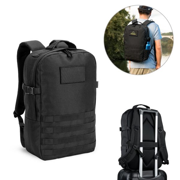 Mochila estilo militar em poliéster reciclado 600D, de alta densidade, com bolso para notebook 17.3″ 21 L - Enova Brindes Personalizados