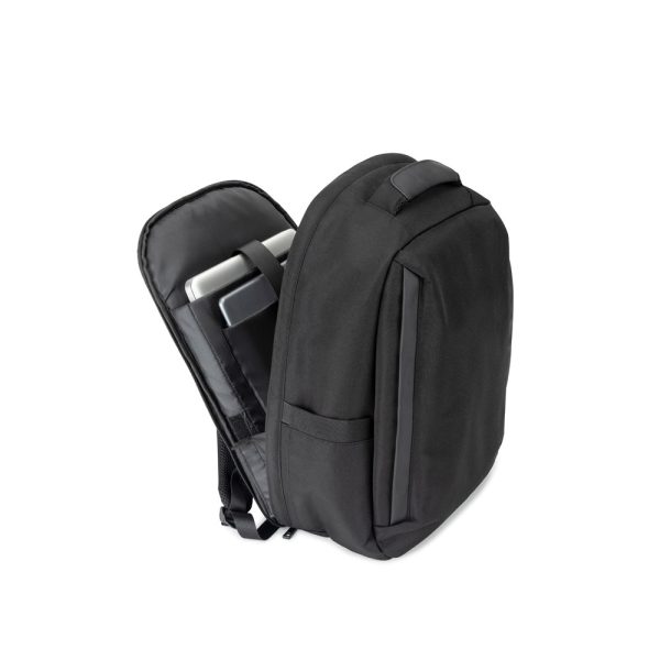 Mochila antirroubo, em poliéster reciclado 600D twill, resistente à água, e bolso para notebook 17.3" 20 L - Brinde Corporativo Personalizado | Enova