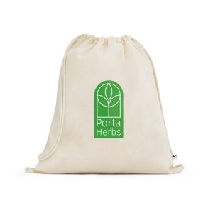 Sacola tipo mochila 100% algodão orgânico (140 g/m²) - Brinde Corporativo Personalizado | Enova