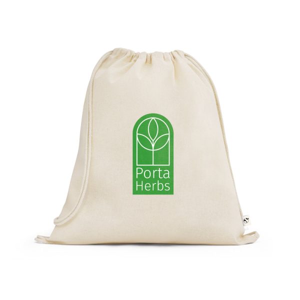 Sacola tipo mochila 100% algodão orgânico (140 g/m²) - Brinde Corporativo Personalizado | Enova