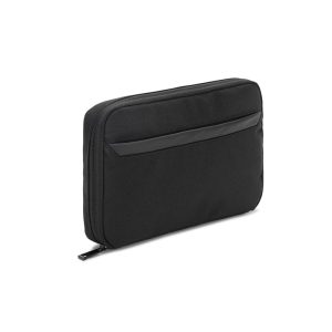 Bolsa organizadora espaçosa para acessórios tecnológicos em poliéster reciclado 600D twill - Brinde Corporativo Personalizado | Enova