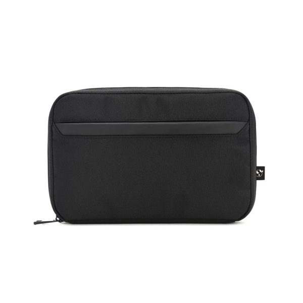 Bolsa organizadora espaçosa para acessórios tecnológicos em poliéster reciclado 600D twill - Brinde Corporativo Personalizado | Enova