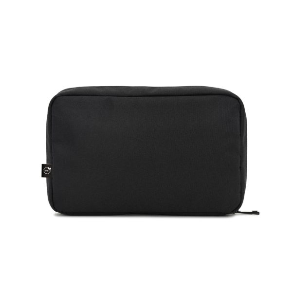 Bolsa organizadora espaçosa para acessórios tecnológicos em poliéster reciclado 600D twill - Brinde Corporativo Personalizado | Enova