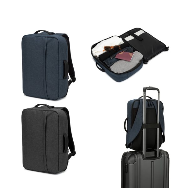 Mochila para notebook 15.6″ em poliéster reciclado 300D de alta densidade 15 L - Enova Brindes Personalizados