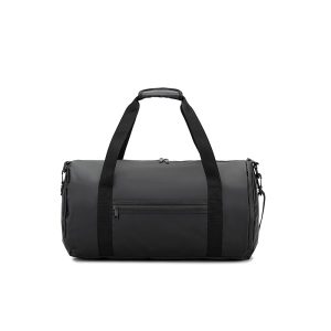 Bolsa esportiva em formato cilíndrico em poliéster reciclado 600D de alta densidade com compartimento lateral para sapatos 32 L - Brinde Corporativo Personalizado | Enova