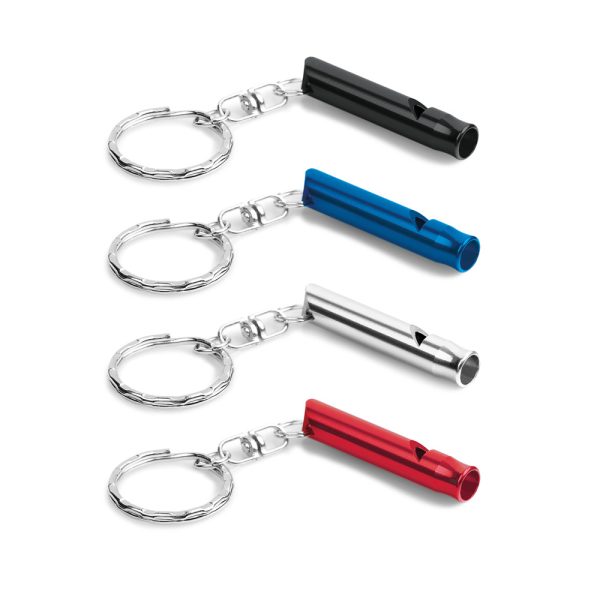 Chaveiro em metal com apito - Enova Brindes Personalizados