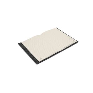 Caderno A5 com capa em feltro 100% reciclado, com 160 páginas pautadas recicladas - Brinde Corporativo Personalizado | Enova
