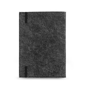 Caderno A5 com capa em feltro 100% reciclado, com 160 páginas pautadas recicladas - Brinde Corporativo Personalizado | Enova
