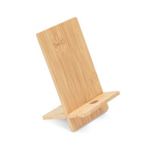 Suporte para celular em bambu, desmontável em duas partes - Brinde Corporativo Personalizado | Enova