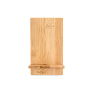 Suporte para celular em bambu, desmontável em duas partes - Brinde Corporativo Personalizado | Enova