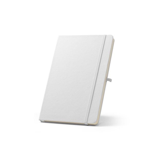 Caderno A5 de capa dura em PET 100% reciclado 300D ideal para personalização em sublimação - Brinde Corporativo Personalizado | Enova