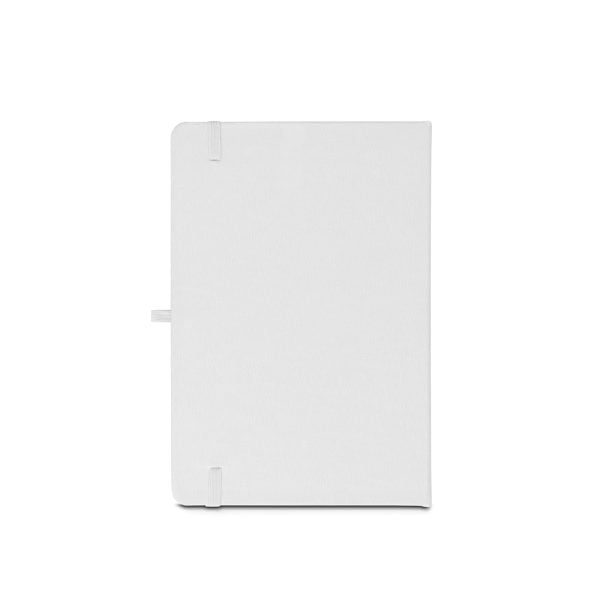Caderno A5 de capa dura em PET 100% reciclado 300D ideal para personalização em sublimação - Brinde Corporativo Personalizado | Enova
