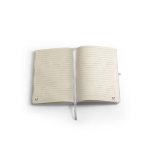 Caderno A5 de capa dura em PET 100% reciclado 300D ideal para personalização em sublimação - Brinde Corporativo Personalizado | Enova