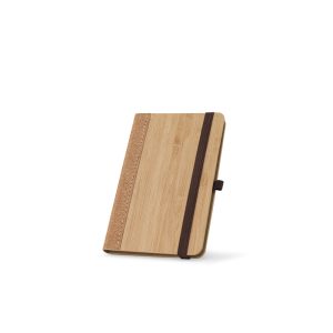 Caderno de bolso de capa dura em folha de bambu e cortiça com 160 páginas pautadas - Brinde Corporativo Personalizado | Enova