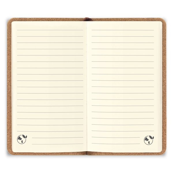 Caderno de bolso de capa dura em folha de bambu e cortiça com 160 páginas pautadas - Brinde Corporativo Personalizado | Enova