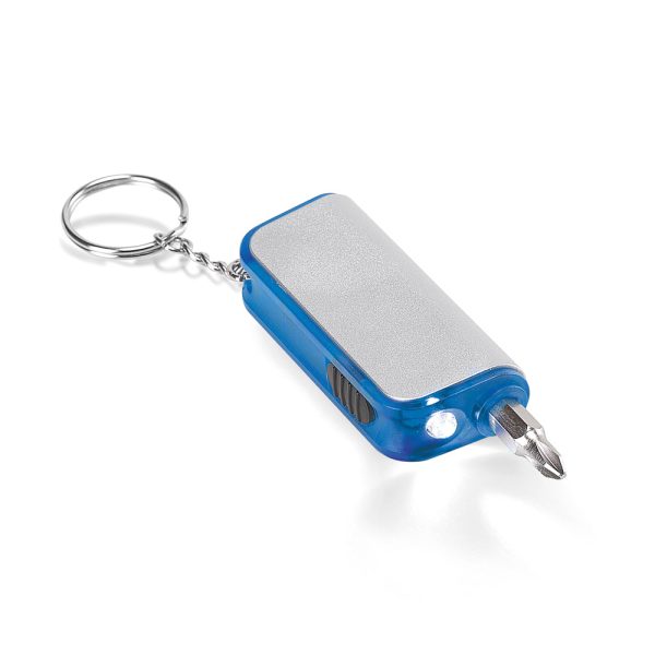Chaveiro com lanterna LED e ferramenta - Brinde Corporativo Personalizado | Enova