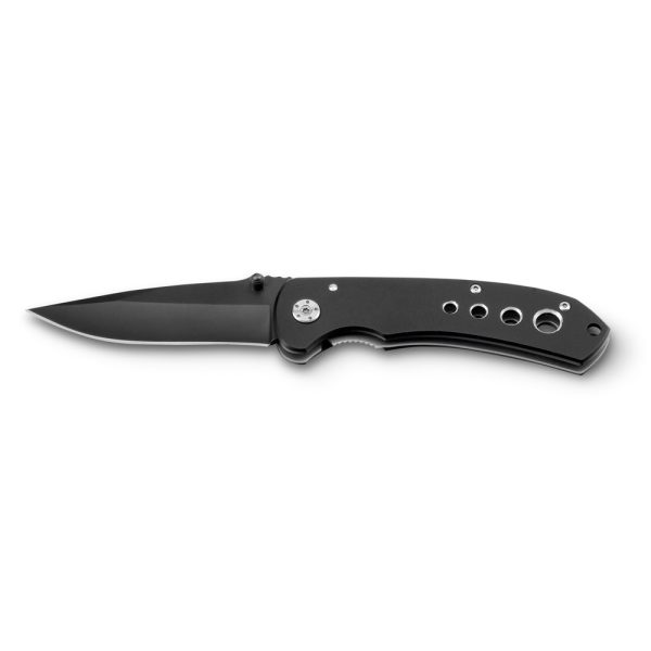 Canivete em aço inox e metal com fecho de segurança - Brinde Corporativo Personalizado | Enova