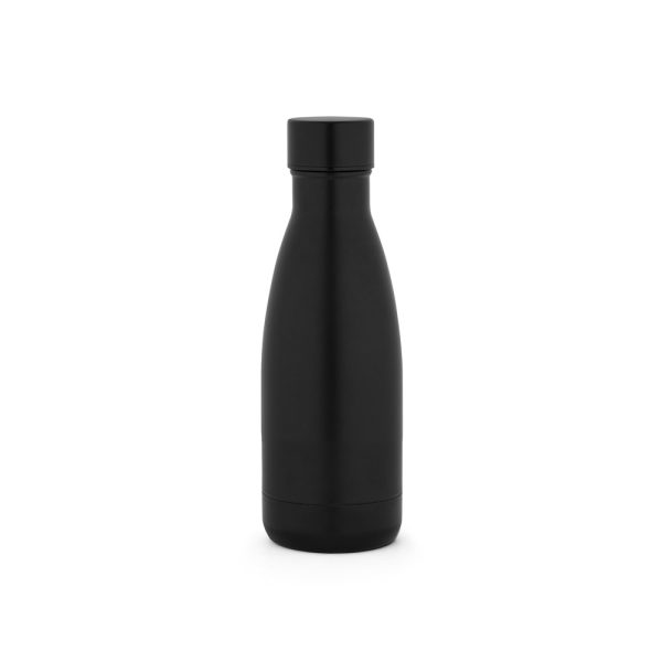 Garrafa térmica em aço inox 90% reciclado com parede dupla, isolada a vácuo e acabamento em mate 400 mL - Brinde Corporativo Personalizado | Enova