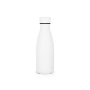 Garrafa térmica em aço inox 90% reciclado com parede dupla, isolada a vácuo e acabamento em mate 400 mL - Brinde Corporativo Personalizado | Enova
