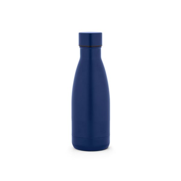 Garrafa térmica em aço inox 90% reciclado com parede dupla, isolada a vácuo e acabamento em mate 400 mL - Brinde Corporativo Personalizado | Enova