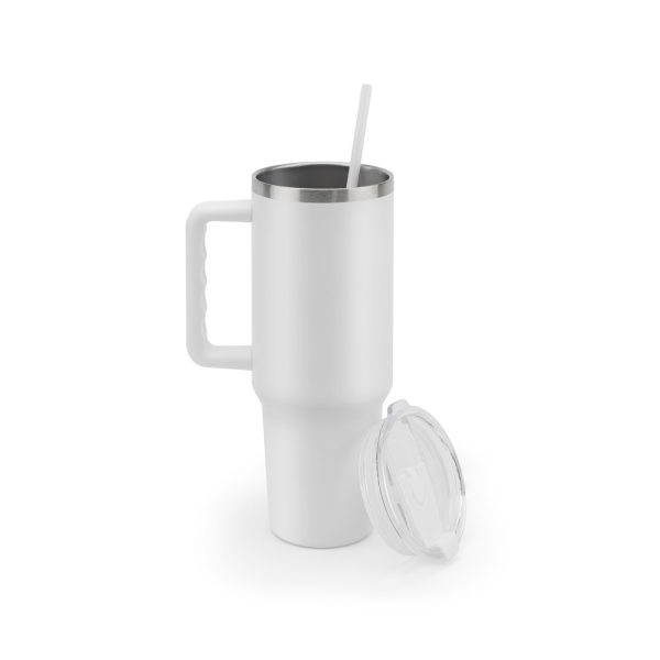 Copo de viagem de grande dimensão em aço inoxidável 91% reciclado com parede dupla isolada a vácuo e acabamento em mate 1300 mL - Brinde Corporativo Personalizado | Enova