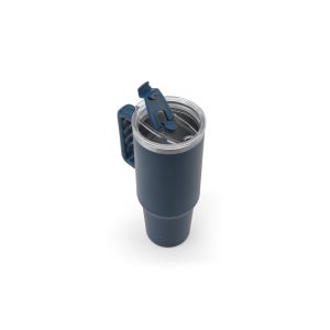 Copo de viagem de grande dimensão em aço inoxidável 91% reciclado com parede dupla isolada a vácuo e acabamento em mate 1300 mL - Brinde Corporativo Personalizado | Enova