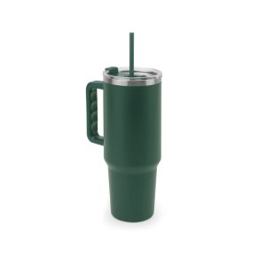 Copo de viagem de grande dimensão em aço inoxidável 91% reciclado com parede dupla isolada a vácuo e acabamento em mate 1300 mL - Brinde Corporativo Personalizado | Enova