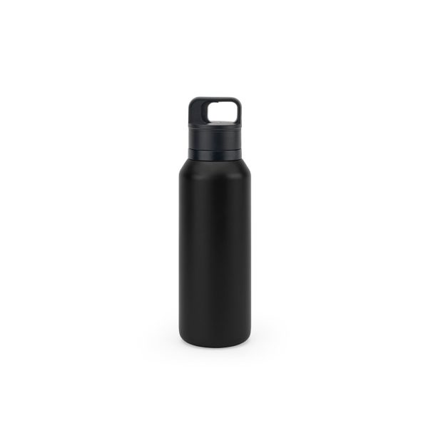 Garrafa em aço 91% inoxidável com parede dupla isolada a vácuo e botão que facilita sua abertura 590 mL - Brinde Corporativo Personalizado | Enova