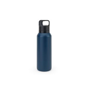 Garrafa em aço 91% inoxidável com parede dupla isolada a vácuo e botão que facilita sua abertura 590 mL - Brinde Corporativo Personalizado | Enova
