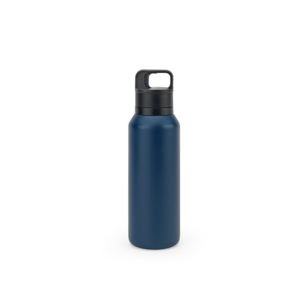 Garrafa em aço 91% inoxidável com parede dupla isolada a vácuo e botão que facilita sua abertura 590 mL - Brinde Corporativo Personalizado | Enova