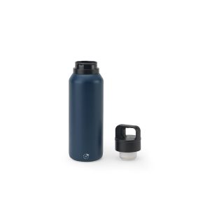Garrafa em aço 91% inoxidável com parede dupla isolada a vácuo e botão que facilita sua abertura 590 mL - Brinde Corporativo Personalizado | Enova
