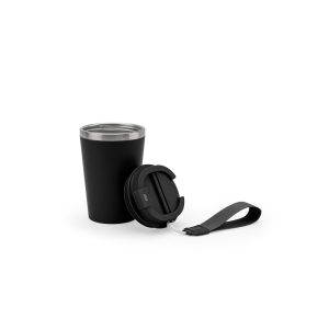 Copo de viagem em aço inox 90% reciclado com parede dupla e acabamento em mate 460 mL - Brinde Corporativo Personalizado | Enova