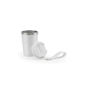 Copo de viagem em aço inox 90% reciclado com parede dupla e acabamento em mate 460 mL - Brinde Corporativo Personalizado | Enova