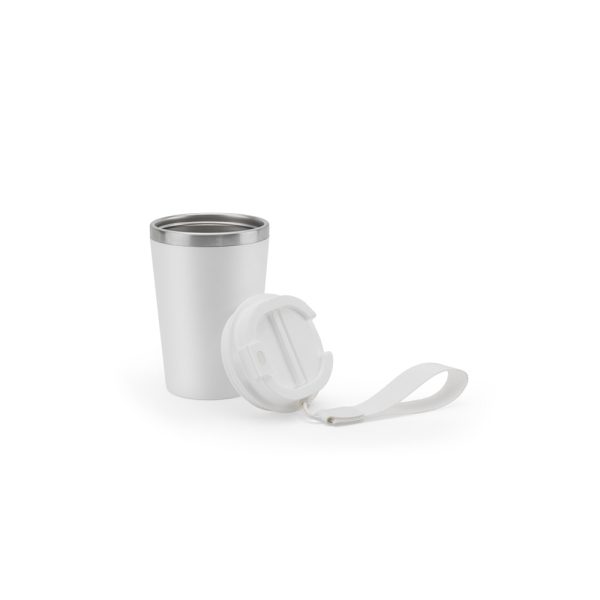 Copo de viagem em aço inox 90% reciclado com parede dupla e acabamento em mate 460 mL - Brinde Corporativo Personalizado | Enova