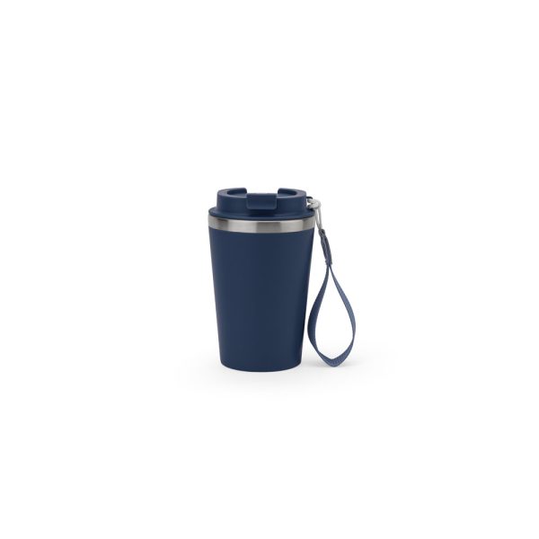 Copo de viagem em aço inox 90% reciclado com parede dupla e acabamento em mate 460 mL - Brinde Corporativo Personalizado | Enova