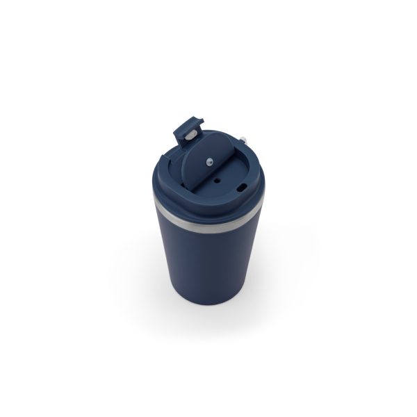 Copo de viagem em aço inox 90% reciclado com parede dupla e acabamento em mate 460 mL - Brinde Corporativo Personalizado | Enova