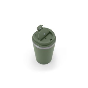 Copo de viagem em aço inox 90% reciclado com parede dupla e acabamento em mate 460 mL - Brinde Corporativo Personalizado | Enova