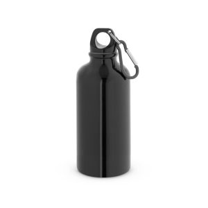 Squeeze esportiva em aço inox, de parede simples e acabamento brilhante com mosquetão 560 mL - Brinde Corporativo Personalizado | Enova
