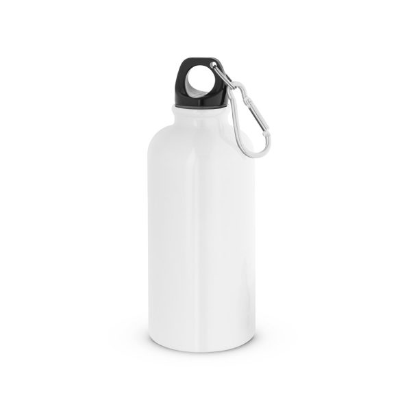 Squeeze esportiva em aço inox, de parede simples e acabamento brilhante com mosquetão 560 mL - Brinde Corporativo Personalizado | Enova