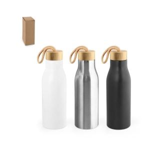 Squeeze em aço inox 90% reciclado, de parede simples e acabamento em mate 570 mL - Enova Brindes Personalizados